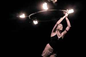 Natacha with fire hoop